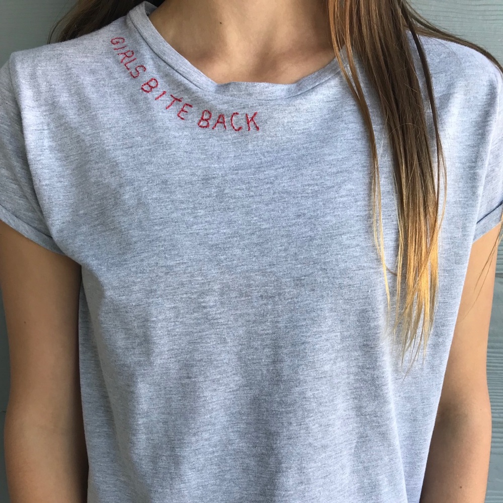 Grey short sleeve shirt